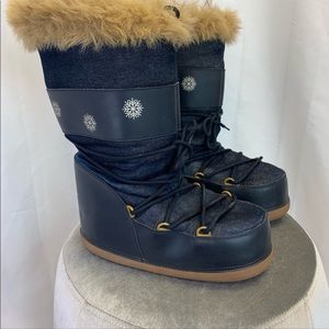 BLISS Navy blue space boots moon boots size 10